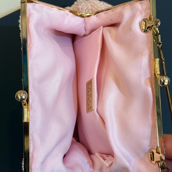 Pink beaded seashell evening bag clutch - Picture 7 of 8